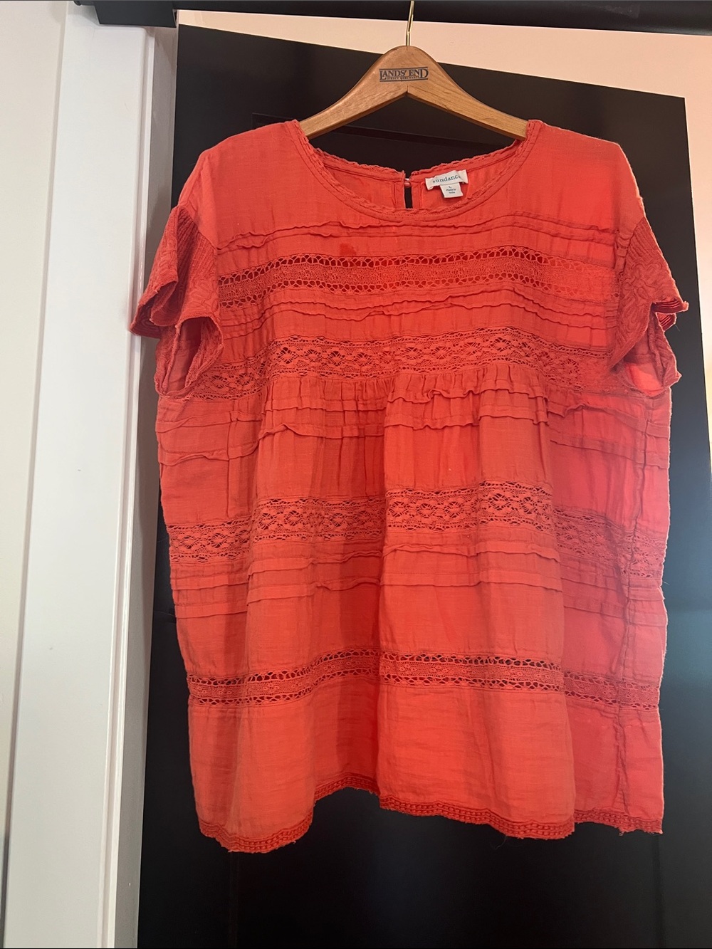 Sundance Coral Eyelet-Tiered Tunic